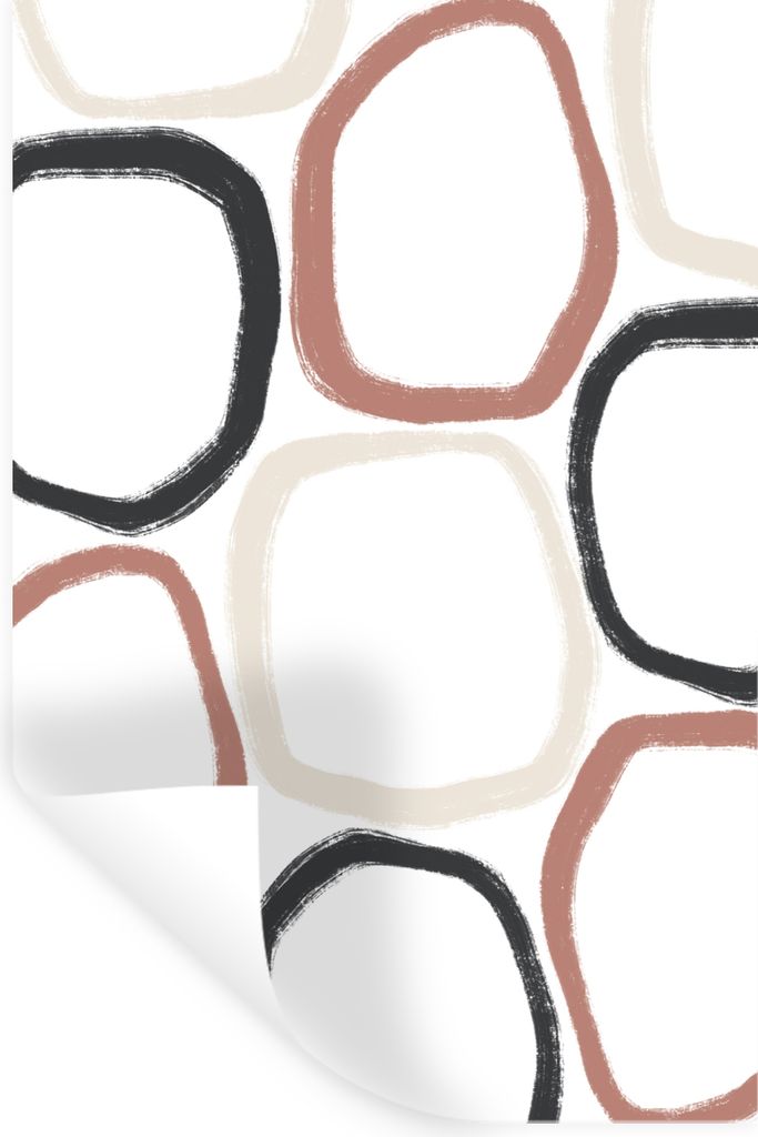 MuchoWow Wandtattoo Wandsticker Wandaufkleber Minimalismus - Geometrische Formen - Pastell - Muster 40x60 cm Selbstklebend und Repositionierbar -...