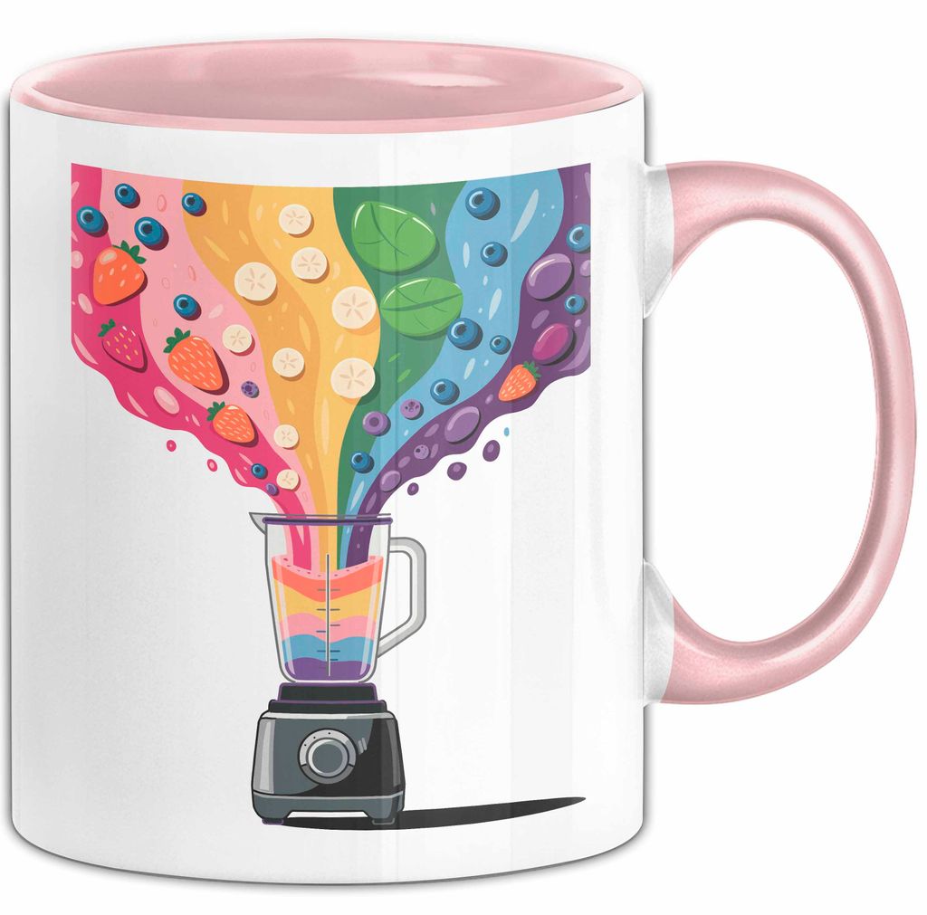 Smoothie Liebhaber Tasse Geschenkidee für Mixer Fan (Rosa)