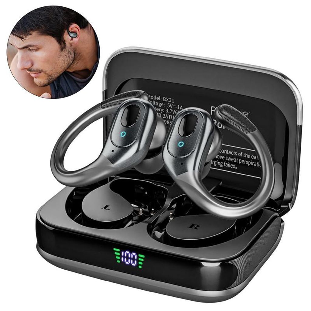 Bluetooth 5.4 Ohrhörer drahtlos – In-Ear Kopfhörer mit Geräuschunterdrückung | 75h Spielzeit LED IPX5 wasserdicht | Sport & Training