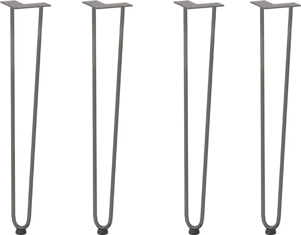 Kit 4 Gambe Forcina SYFAX 72cm: Acciaio Naturale per Mobili DIY