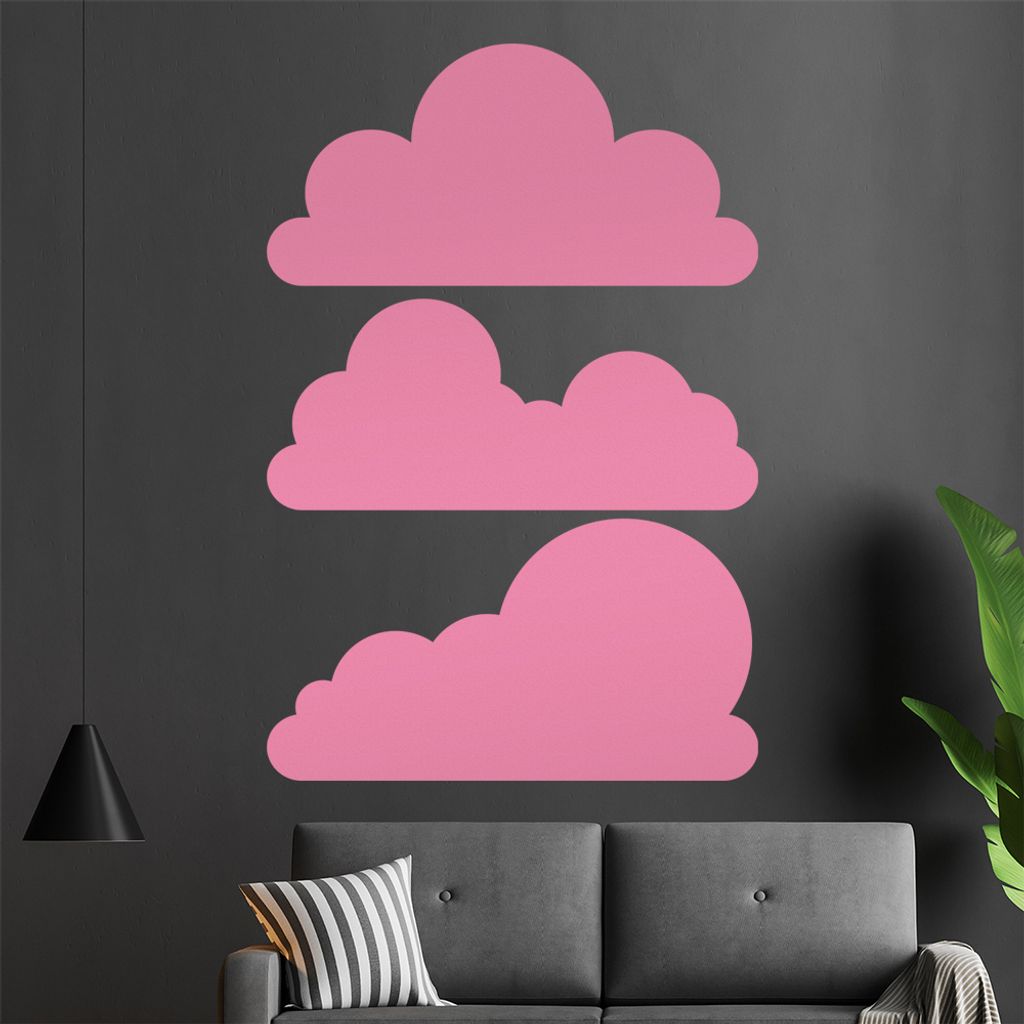KIWISTAR Wolken Set frei plazierbar Wandtattoo in 6 Größen - Wandaufkleber Wall Sticker - Dekoration, Küche, Wohnzimmer, Schlafzimmer, Badezimmer