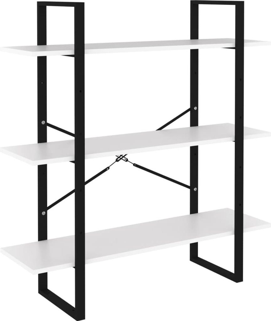 Bücherregal Weiß 100x30x105 cm Holzwerkstoff