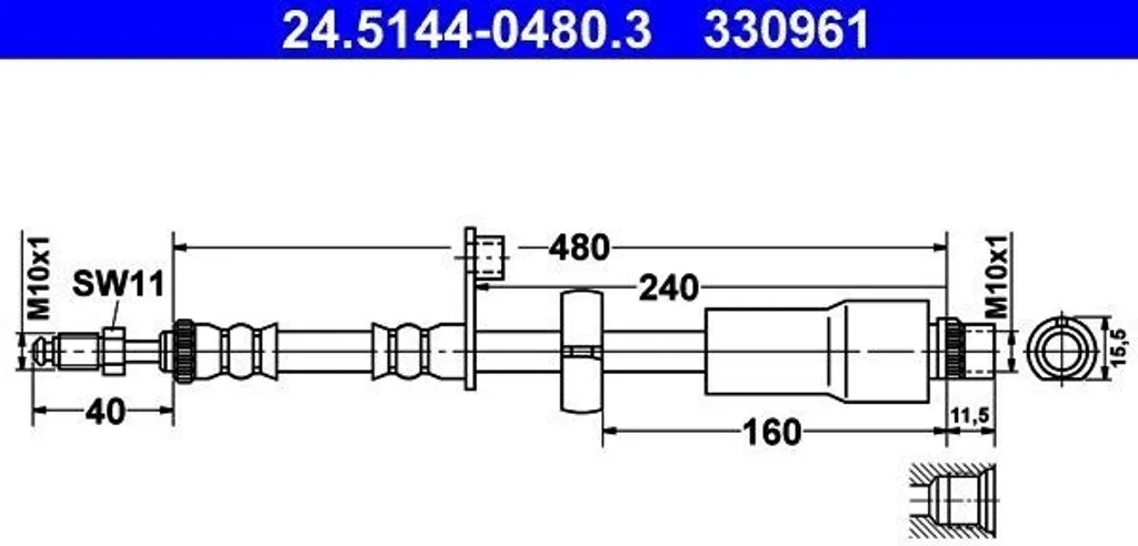 Tuyau de Frein pour Peugeot 207 CC WD - Canalisation de Freinage Arrière