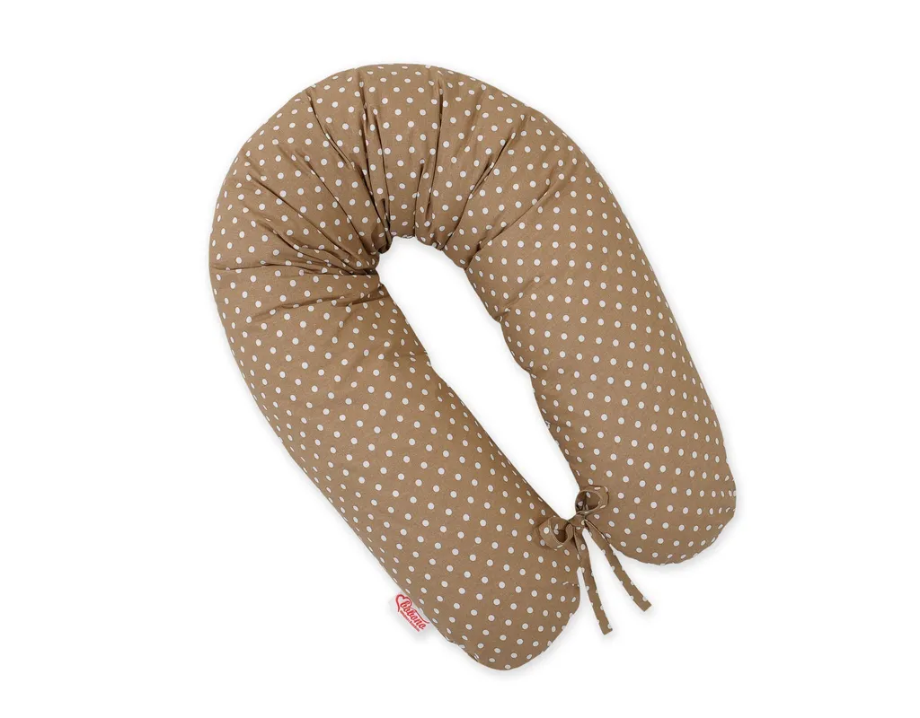 Oreiller de corps pour dormir pendant la grossesse pois blancs marron