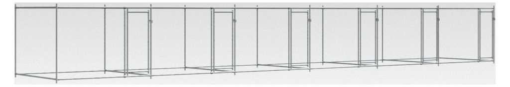 Robuster Hundezwinger aus verzinktem Stahl, 12x2x1,5m, grau, für Spiel, Sport und Schutz