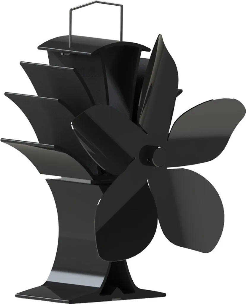 Ventilateur de poêle INF noir à 5 pales pour diffuser la chaleur