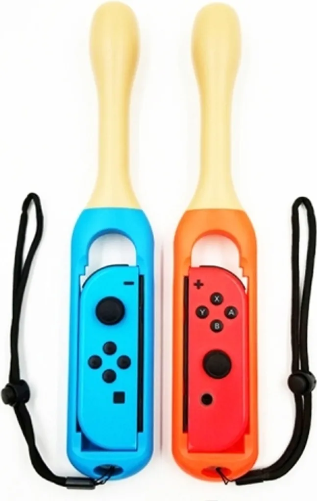 2 Bâtons Taiko Ergonomiques Rouge et Bleu pour Nintendo Switch Joy-Con