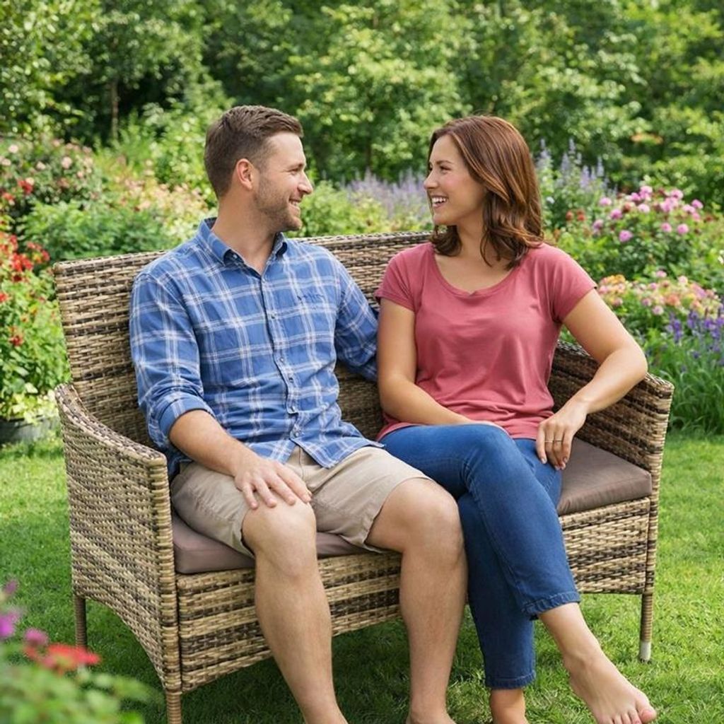 Gartenbank Rattan Gartenmöbel 2-Sitzer Rattanmöbel Sitzbank Produktbild 