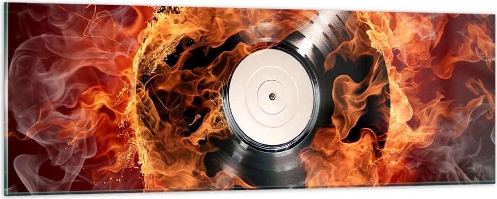 Bilder auf glas - Vinyl Feuer Ton - 90x30cm - Glasbilder - Wandbilder - Kunstdruck - zum Aufhängen bereit - Wanddekoration aus Glas - Glas Bilder ...