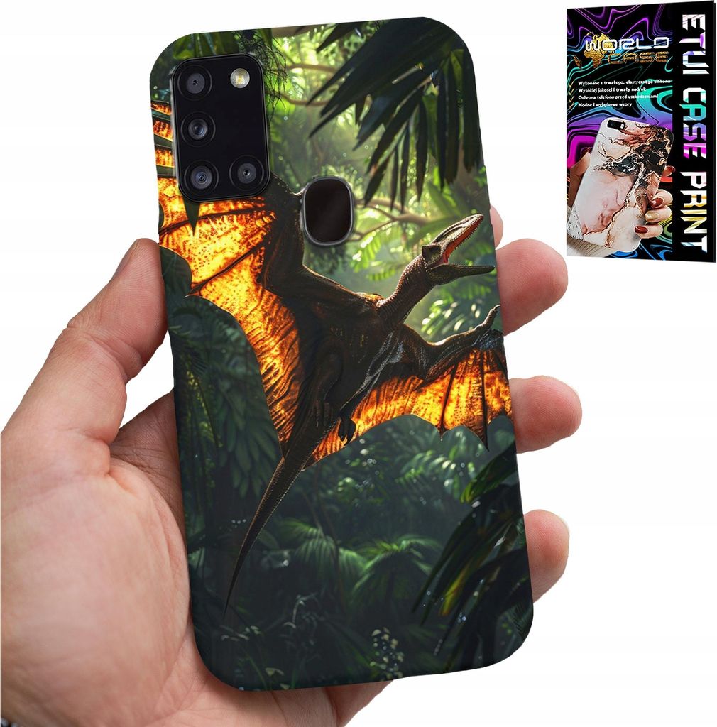 ETUI FÜR SAMSUNG GALAXY A21s - DINO DINOSAUR PTERODACTYL PLATFORM-Gehäuse