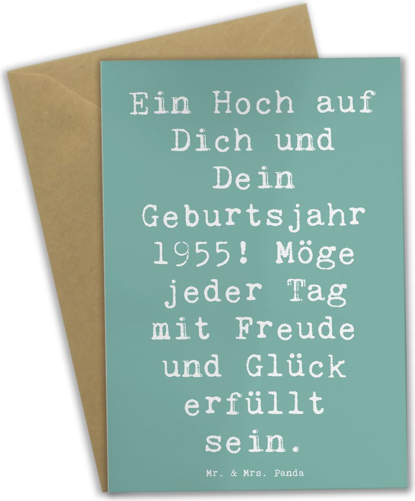 Mr. & Mrs. Panda Glückwunschkarte Spruch 1955 Geburtstag - Meeresbrise - Geschenk, Jubiläum, Grußkarten, Geburtsjahr, Happy Birthday, Alter, Geb...