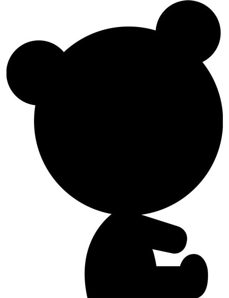 Kreidetafel-Aufkleber – abwischbare, selbstklebende Wandaufkleber – Teddybär-Motiv – 75 x 55 cm