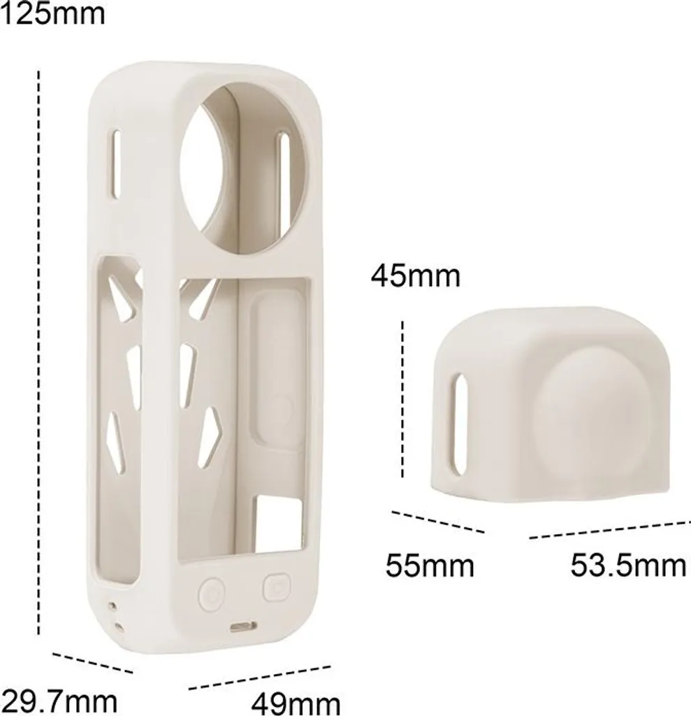 INF Custodia protettiva in silicone per Insta360 X5 - Raffreddamento e protezione dell'obiettivo Bianco - 5