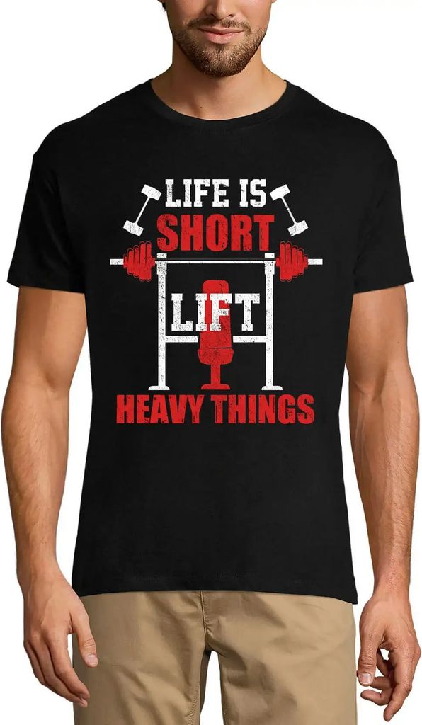 Herren Grafik T-Shirt Das Leben ist kurz schwere Dinge hebenlustig – Life Is Short Lift Heavy Thingsfunny – Öko-Verantwortlich Vintage Jahrgang