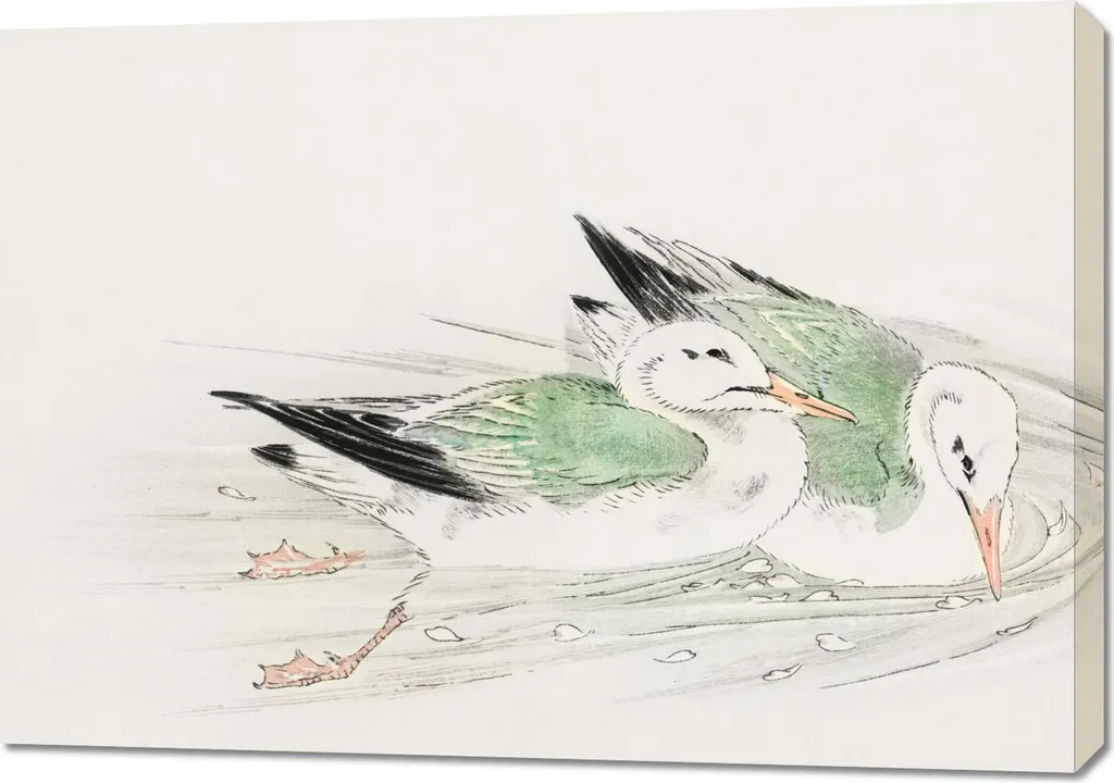 Quadro Soggiorno 100x70 Gull Kashu | Stampa Vintage Giapponese