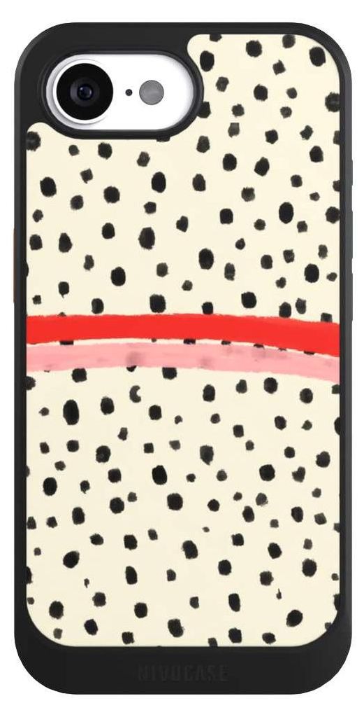 NIVOCASE Hülle für Apple iPhone 16e Handyhülle NIVOcore Case Schwarz Kunst Punkte Streifen
