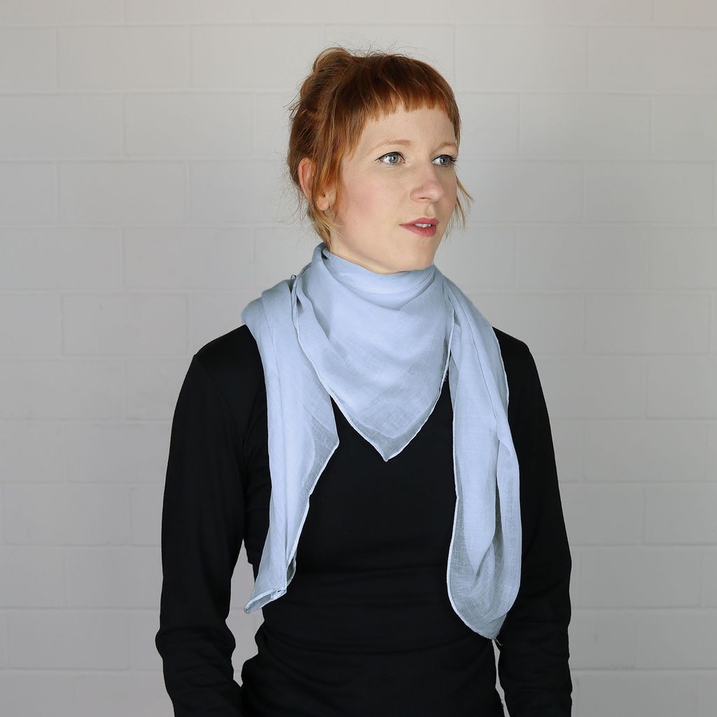 Baumwolltuch - blau - zartblau - quadratisches Tuch Produktbild 7