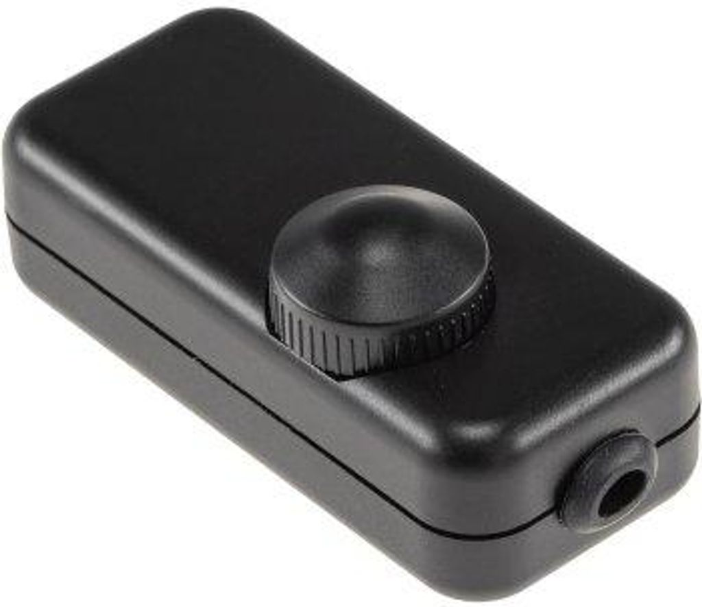 ChiliTec Schnurdimmer für LED, 230V, 3-150 Watt, stufenloses Dimmen, Drehregler mit Ein/Aus Schaltfunktion, Schwarz