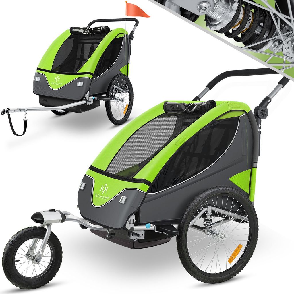 KESSER® Kinderanhänger Fahrradanhänger 360° Drehbar mit Produktbild 