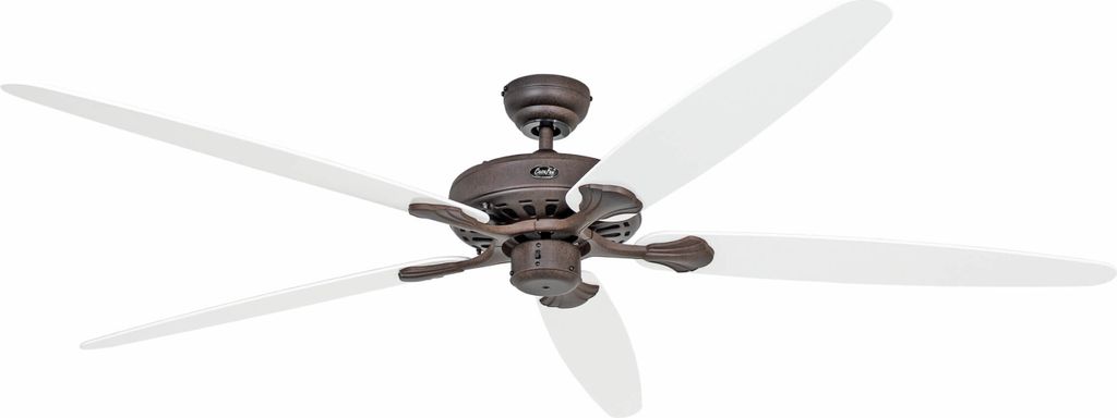Deckenventilator mit Zugkette Classic Royal Braun antik 180 Weiß / Lichtgrau