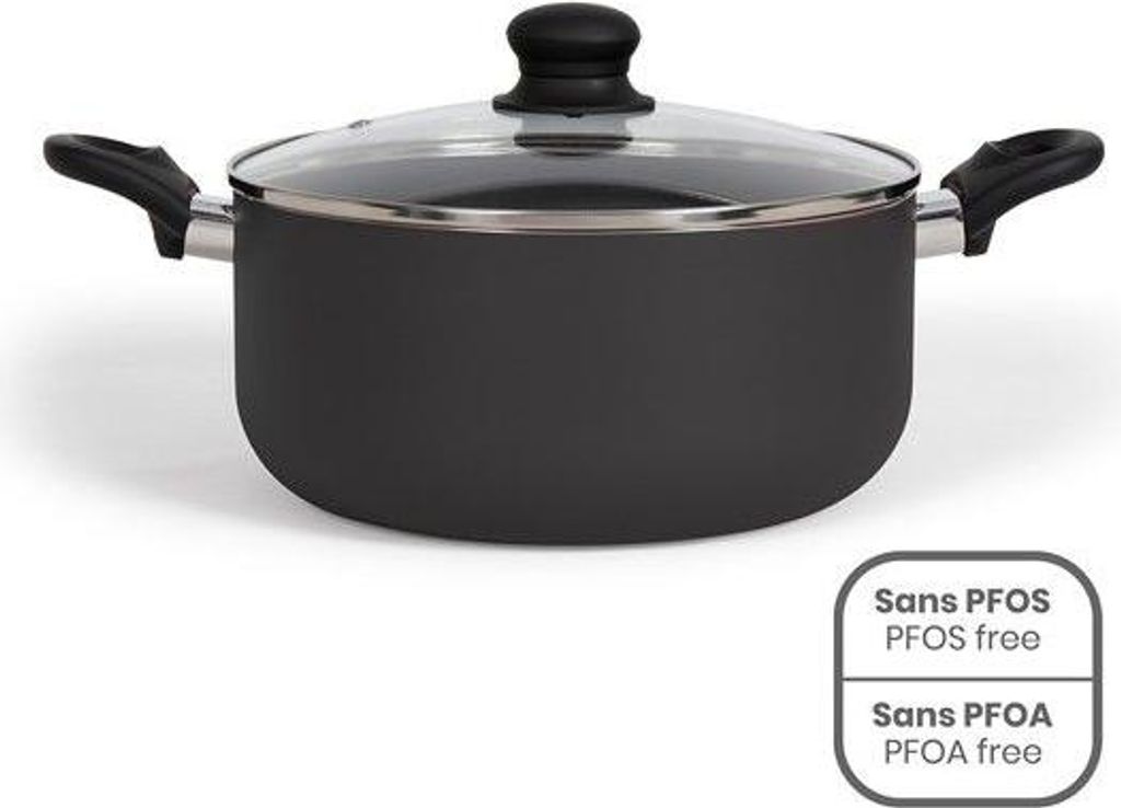 Kochtopf LIVOO MEP150R, 24 cm, Antihaftbeschichtung ohne PFOA/PFOS, Silikongriffe, Induktionsgeeignet