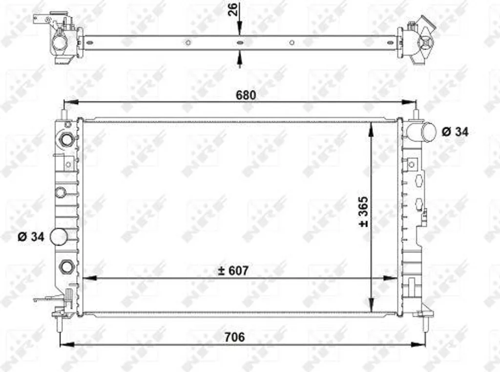 NRF 50219A Radiateur Moteur pour Opel Vectra - Remplacement OE 1300159