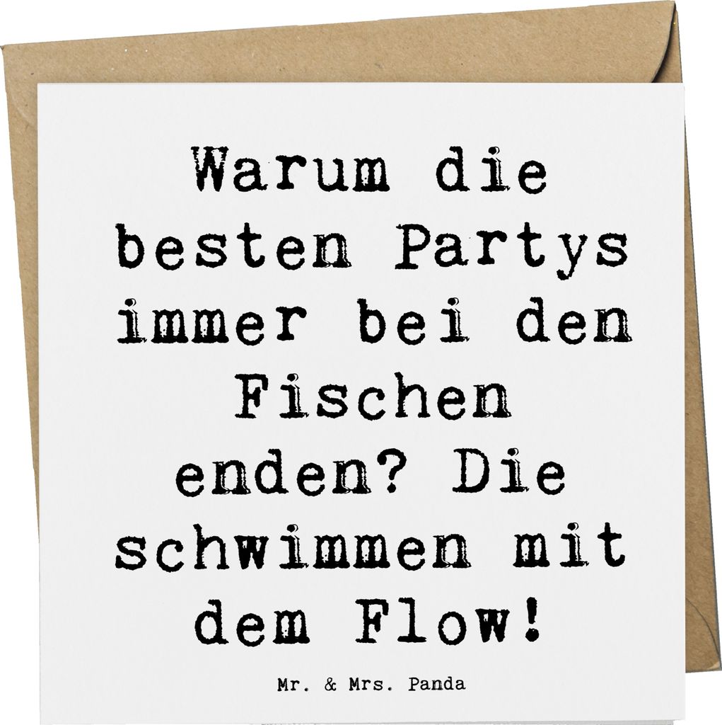 Mr. & Mrs. Panda doppelkarte Spruch Fische Flow Spaß - Weiß Produktbild 