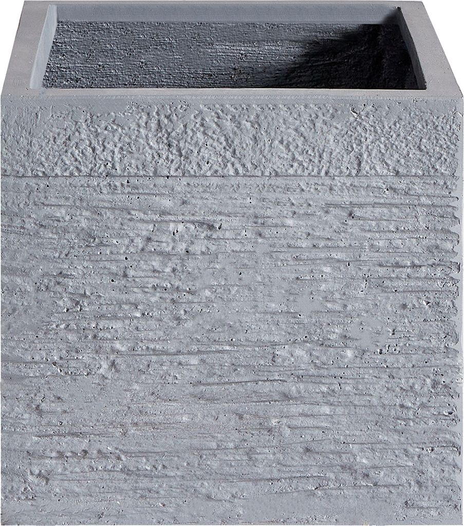 BELIANI Blumentopf Grau 30 x 30 x 28 cm aus Lehm-Faser-Mischung und Glasfaser Rechteckig Modernes Design
