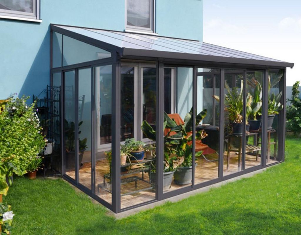 Pergola fermée 11.8m² gris anthracite - Palram - 703708 - Image du produit 