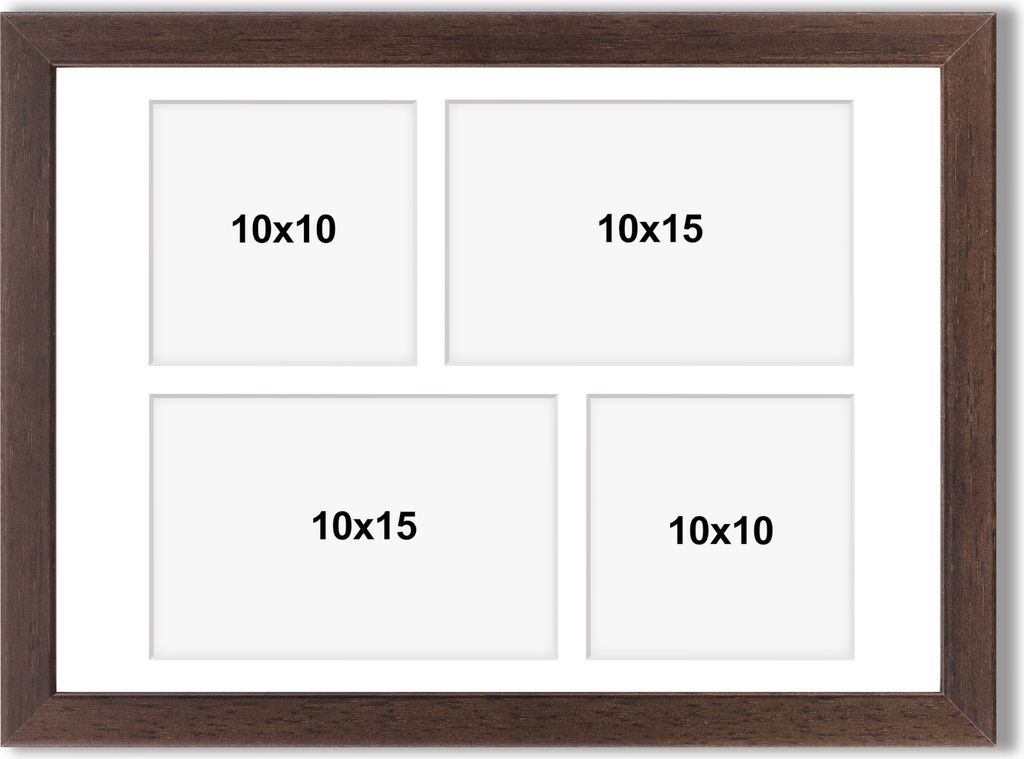 aFFa frames Tisar, Bilderrahmen aus Holz, Acrylglasfront, Mehrfach Bilderrahmen, Bildergalerie, Fotogalerie mit Passepartout, 4 Foto-Ausschnitten f...