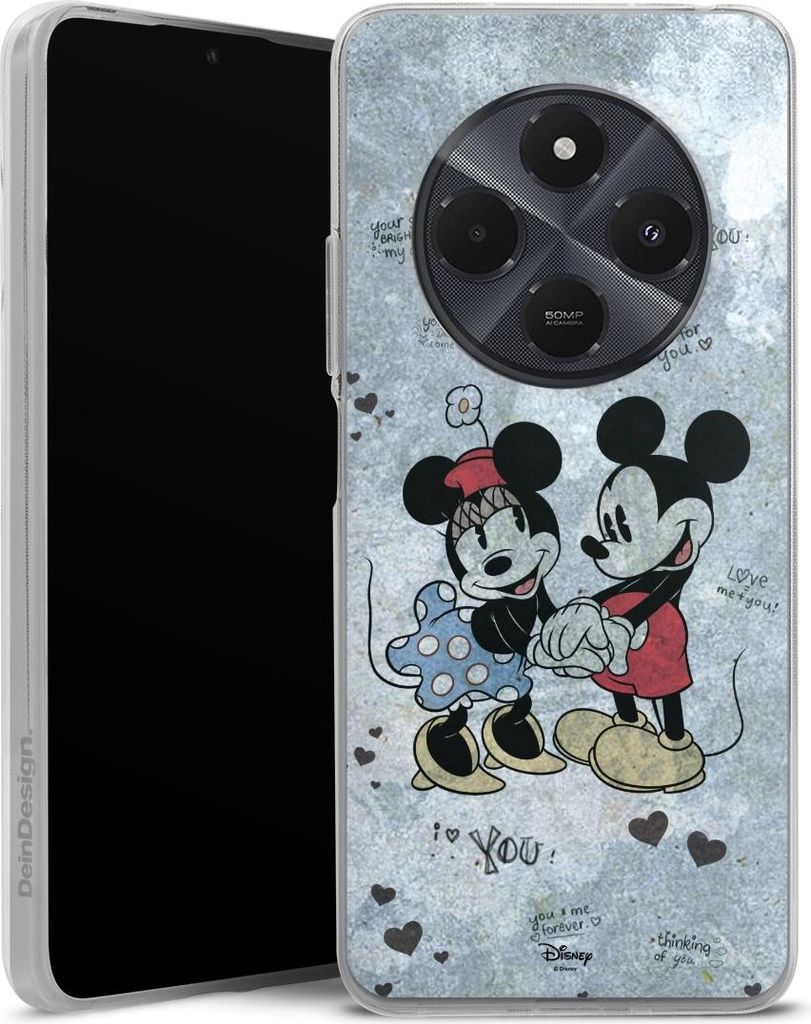 DeinDesign Handyhülle für Xiaomi Redmi 14C Silikon Hülle Case Smartphone Schutzhülle Disney Mickey & Minnie Mouse Vintage