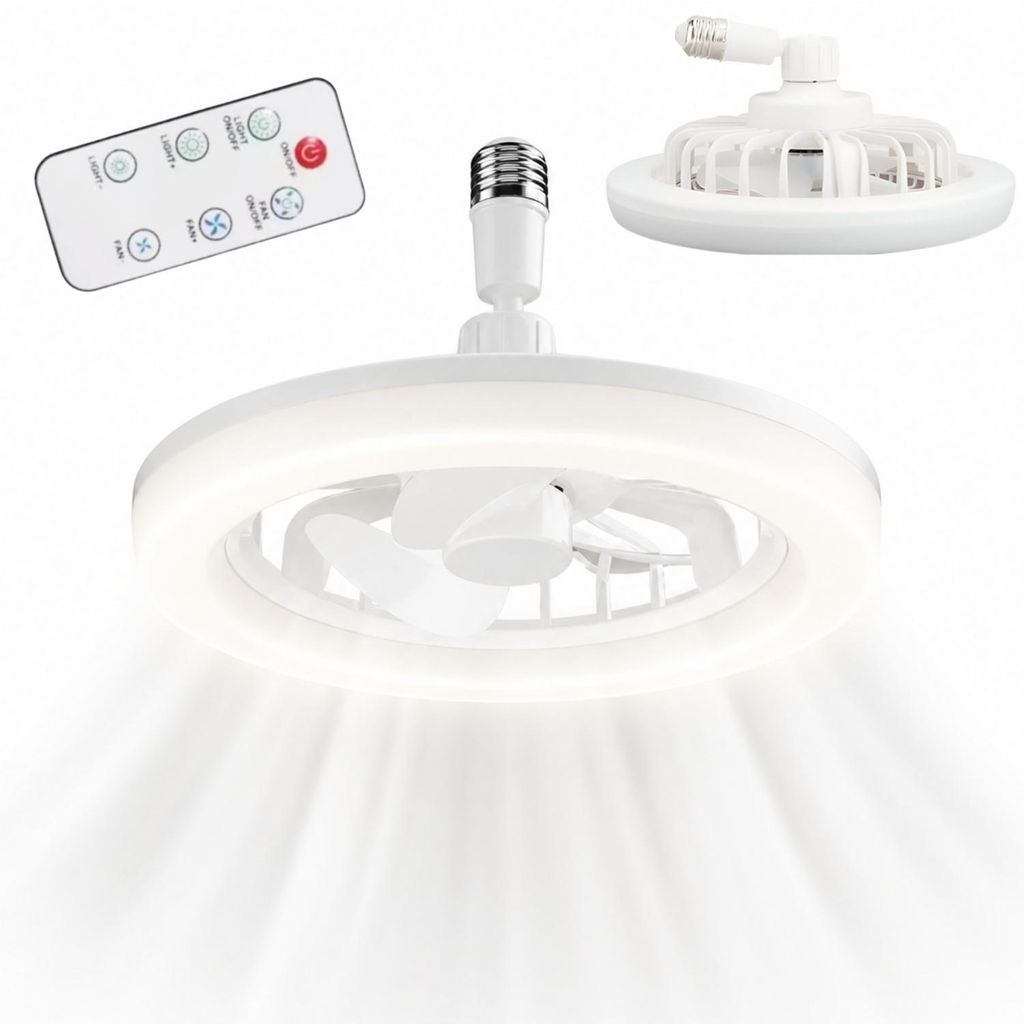 Cichy wentylator sufitowy LED z pilotem biały regulacja Zdjęcie produktu 