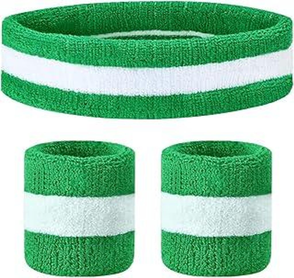 Flintronic Schweißband Set, Schweißbänder Handgelenk, Sportstirnband, Handgelenk, Stirnbänder Feuchtigkeitstransport, für Handball Fußball Te...