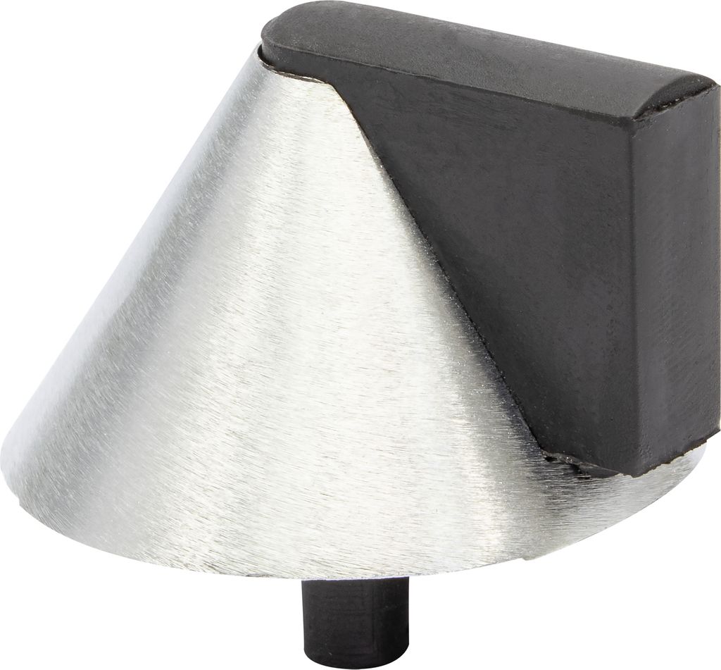 WAGNER Bodentürstopper CONE - Ø 40 x 25 mm, Metall Edelstahloptik, Kautschuk schwarz, inkl. Montagematerial - 15504911