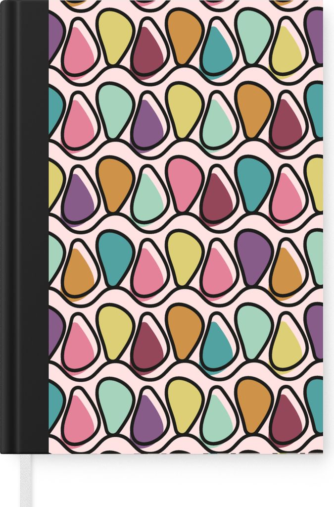 MuchoWow Notizbuch Tagebuch Haushaltsbuch Notebook A5 Muster - Oval - Pastell - Notizblock - Notizheft - Notebook - Schreibblock - Papier