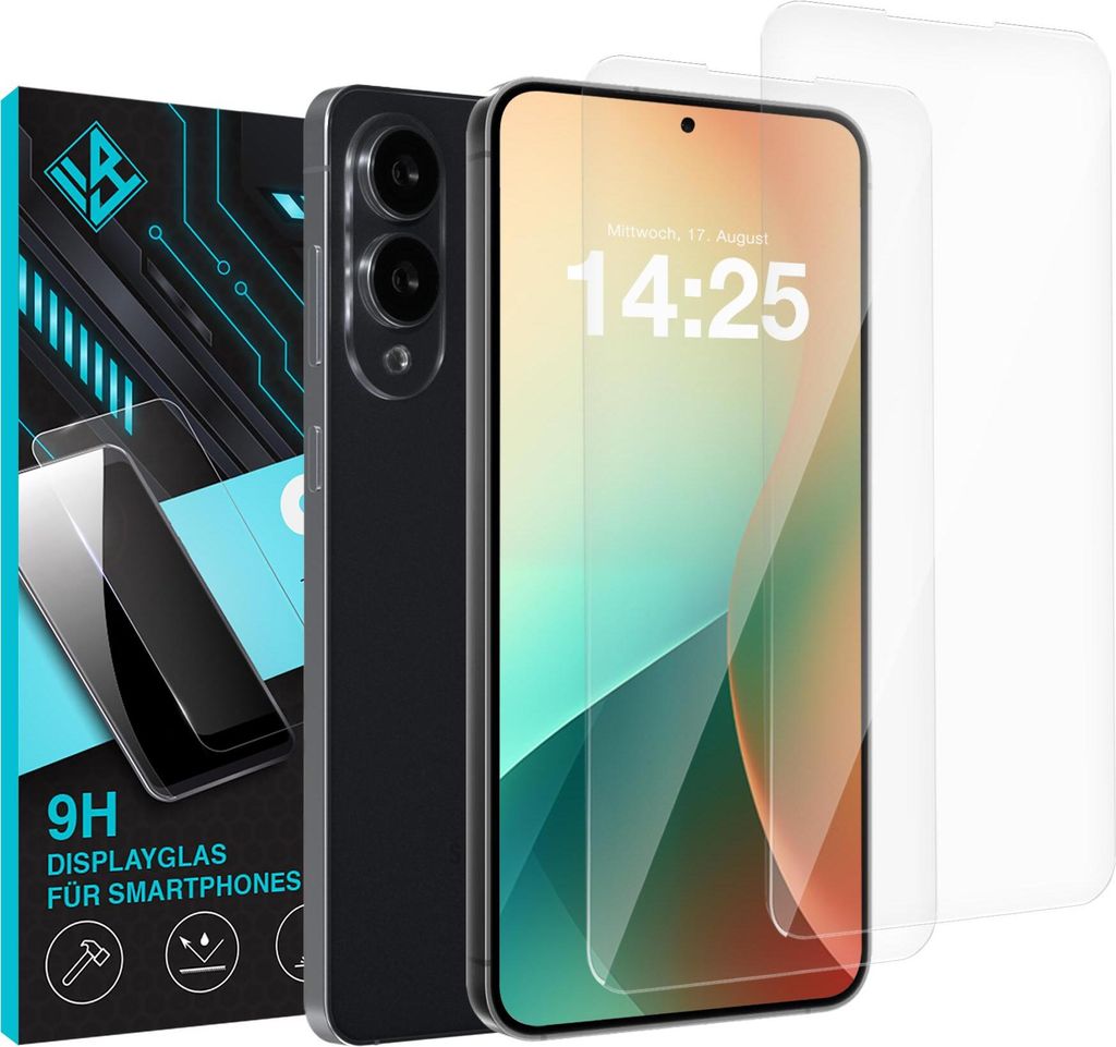 2x 9H Schutzglas Displayschutzfolie für Samsung Galaxy S25 Edge Displayglas Displayschutz Glas Panzerfolie Schutzglasfolie