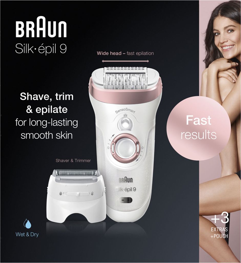 Braun Silk-épil 9 9-720 - Pink - Weiß - 40 Pinzette - Obrázek produktu 