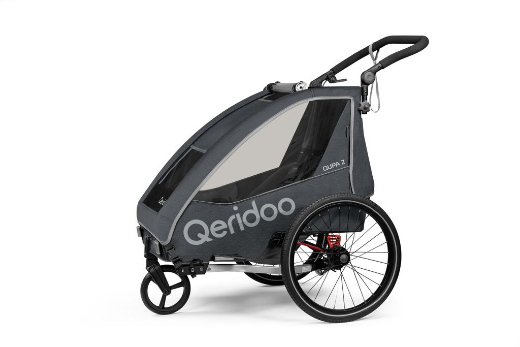 Qeridoo QUPA 2 - Kinderfahrradanhänger für 2 Kinder, Farbe: Produktbild  KI-generiertes Bild