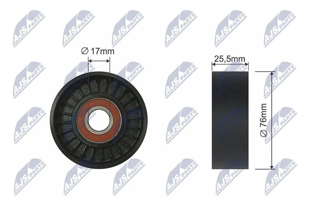 NTY RNK-MS-013 Spannrolle Keilrippenriemen 76mm für MITSUBISHI OUTLANDER III (GGW, GFW, ZJ) Outlander II SUV (CWW)
