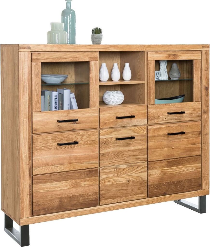 Highboard Kommode Schrank Schublade Wildeiche teilmassiv geölt Tiara 158 cm