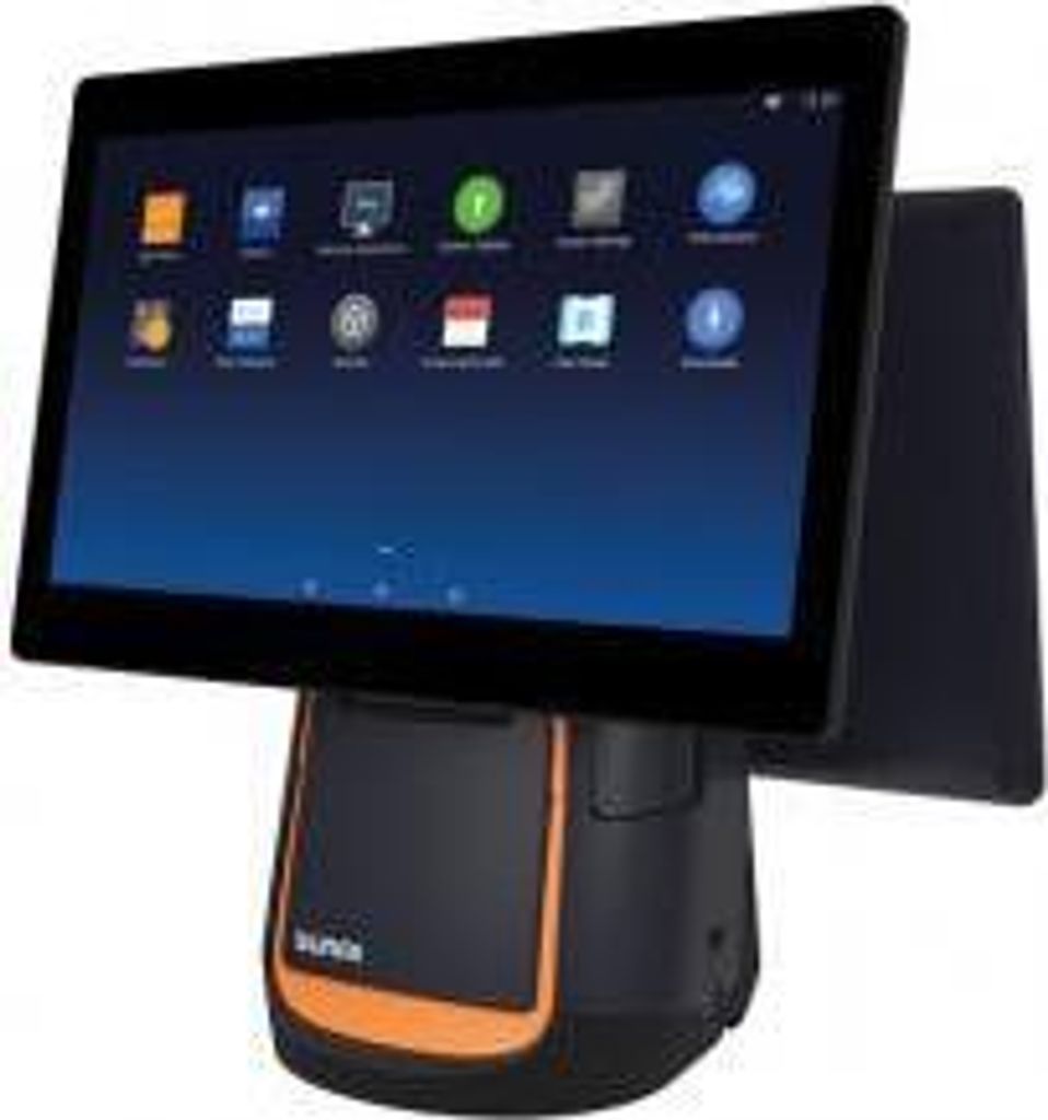 Sunmi T2s, 39,6cm (15.6"), Android, schwarz, orange Kassensystem, Retail, Touchscreen, kapazitiv, 39,6cm (15.6"), Auflösung: 1920x1080 Pixel, Qual...