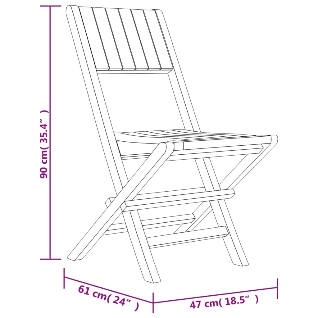 vidaXL Sedie Giardino Pieghevoli in Teak Massello 2 pz - Offerta Online - 9