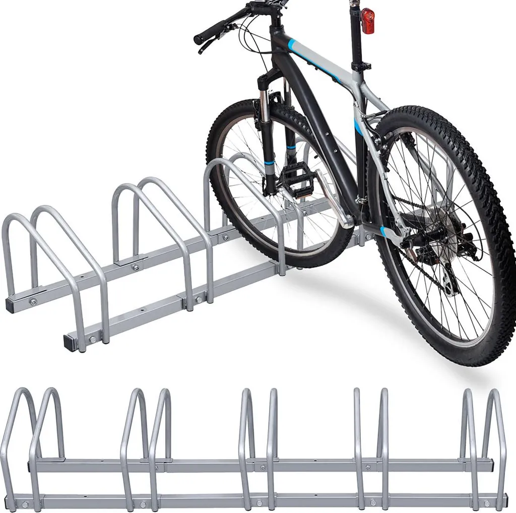 Izrielar Support à vélos multiple argenté pour 5 vélos - Rack robuste - 8