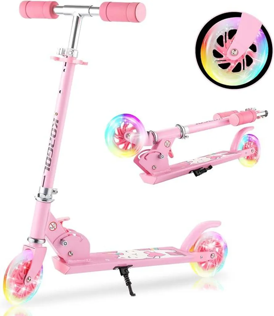 Trottinette Évolutive Rose avec Guidon Réglable et Roues ABEC 7 Fluides