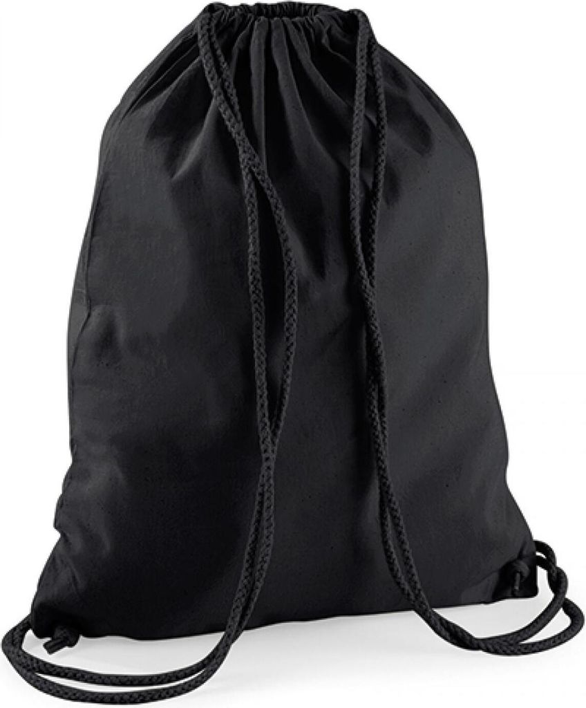 Westford Mill W110 | Baumwoll Gymsac / Turnbeutel | 37 x 46 cm - Farbe: Black/Black - Größe: 37 x 46 cm