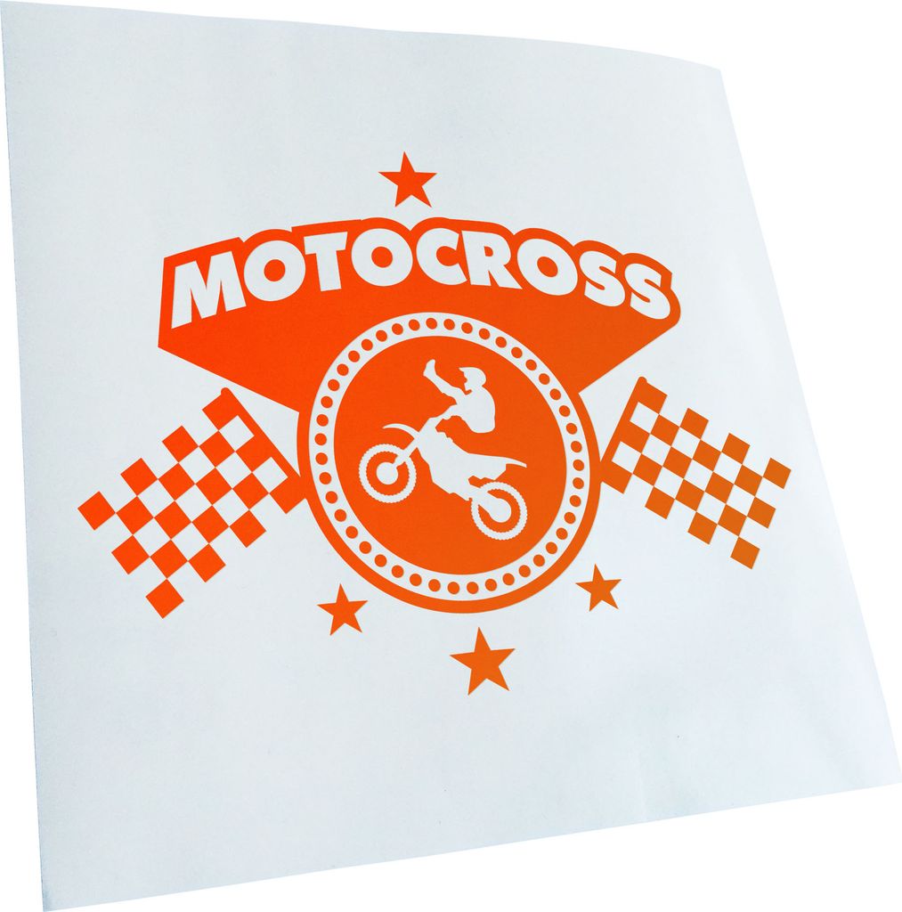 Kiwistar - Autoaufkleber - Motocross D2 Stunt - Neonorange - 60x43cm - Aufkleber für Auto, Laptop, Fahrrad, LKW, Motorrad mehrfarbig JDM Decal Racing