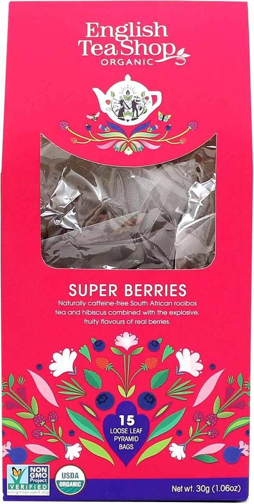ETS - Super Beeren, BIO, 15 Pyramiden-Beutel in Papierbox Produktbild 2