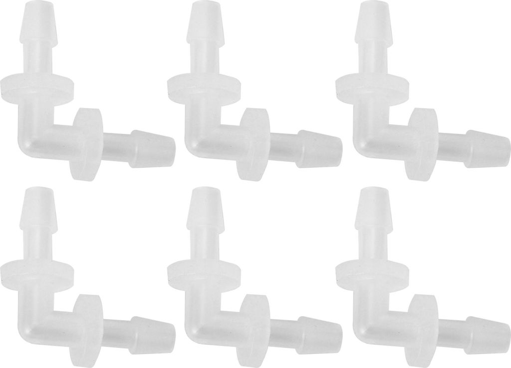 6 Stück Universal Automotive Vakuum Schlauchverbinder - Auto 90 Grad 5/32" L-förmiger Vakuum Schlauchverbinder Sortiment 2-Wege Vakuumleitungsans...