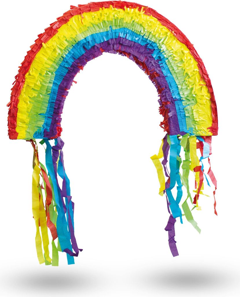 Regenbogen Pinata bunt 58 x37cm Kinder Partyspiel Produktbild 