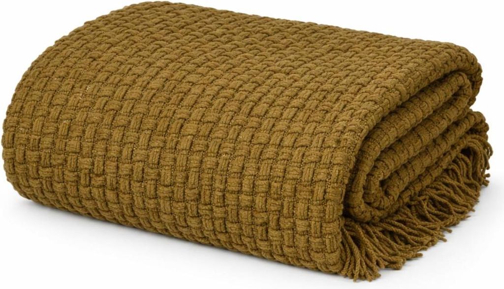 Mica Decorations Cosenza Kuscheldecke - Couch Decke Boho Deko - Sofadecke Couch Überzug - 180 x 130 cm - Braun